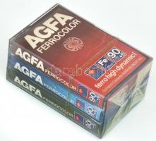 3 db AGFA audio kazetta, 90 perces, bontatlan