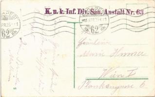 1915 Budapest XIII. Margitszigeti fürdőház + "K.u.K. Inf. Div. San. Anstalt Nr. 63." (EK)
