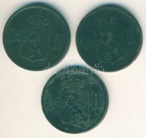 Norvégia 1877-1891. 2ö (3x) klf évszámmal T:3 ph