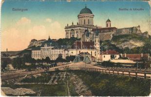 1913 Esztergom, Bazilika és környéke (képeslapfüzetből / from postcard booklet) (kopott sarkak / worn corners)
