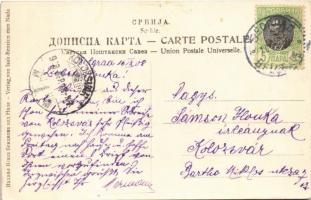 1908 Belgrade, Belgrád, Beograd; L'allée principale de Kalimegdan / castle promenade