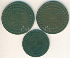 Tunézia 1891. 5c + 1911. 10c + 1916. 10c T:3+,3 ph.