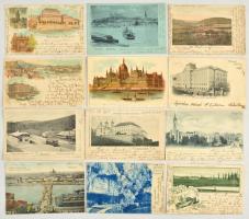 Kb. 120 db RÉGI hosszú címzéses képeslap vegyes minőségben: magyar és külföldi városok és motívumok ...