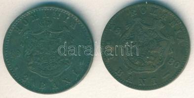 Románia 1880+1900. 2B I.Károly (2x) klf évszám T:3+,3