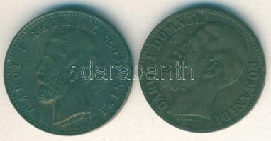 Románia 1880+1900. 2B I.Károly (2x) klf évszám T:3+,3