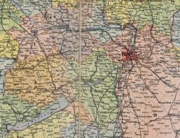 1904 Magyarország és Horvát-Szlavónország térképe. Rajzolta: Homolka József. 1 : 900.000. Bp., Eggen...