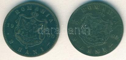 Románia 1880+1900. 2B I.Károly (2x) klf évszám T:3+,3