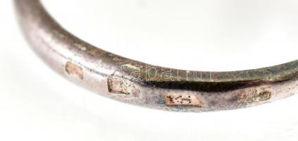 Ezüst (Ag) gyűrű és medál, kővel ékítve, jelzett, bruttó:21g, m:59. 3,5cm
