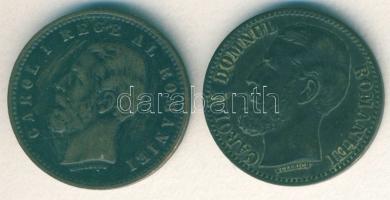 Románia 1880+1900. 2B I.Károly (2x) klf évszám T:3+,3