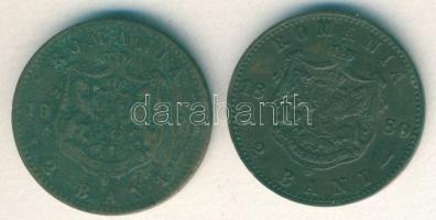 Románia 1880+1900. 2B I.Károly (2x) klf évszám T:3+,3