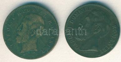 Románia 1880+1900. 2B I.Károly (2x) klf évszám T:3+,3