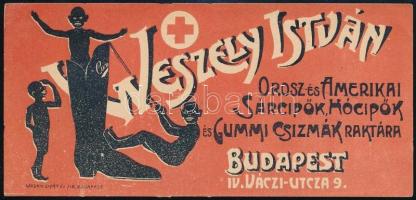 Weszely István Cipőraktára Budapest számolócédula