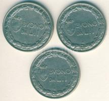 Olaszország 1923-24. 1L (3x) III.Viktor Emánuel T:3