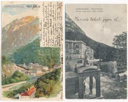 Herkulesfürdő, Baile Herculane; - 16 db régi képeslap / 16 pre-1945 postcards