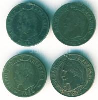 Franciaország/Második Császárság 1853-62. 1c III.Napóleon (4x) klf évszámokkal, ill. verdejelekkel T:3