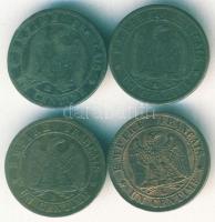 Franciaország/Második Császárság 1853-62. 1c III.Napóleon (4x) klf évszámokkal, ill. verdejelekkel T...