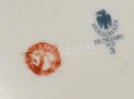 Hollóházi Szász Endre által tervezett mintával díszített porcelán váza, matricás, jelzett, hibátlan,...