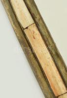 Réz keretes, csontberakásos tükör, kopásnyomokkal, 36x25cm