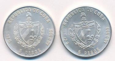 Kuba 1980. 5P Ag "Moszkvai Olimpia 1980" + 1985. 5P Ag "Mexikói Világbajnokság 1986&q...