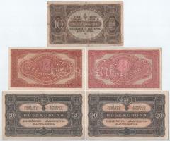 1920-1923. 20f-100K (10db/8xklf) közte 1920. 1K és 2K "2ab065 * 258711" csillagos sorszám ...