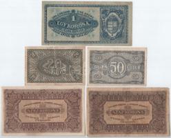 1920-1923. 20f-100K (10db/8xklf) közte 1920. 1K és 2K "2ab065 * 258711" csillagos sorszám ...