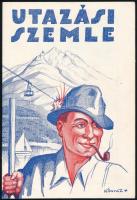 1933 Utazási Szemle (Reiserundschau) júniusi szám, címlap Kónya Zoltán grafikája, 32p