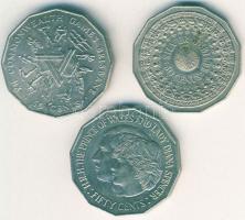 Ausztrália 1977-82. 50c (3x) klf motívumokkal "Ezüst jubileum, Károly és Diana, Nemzetközösségi...