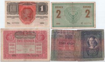 1902-1917. 1K-1000K (8xklf) közte 1904. 10K és 1913. 20K I. kiadás, piros "MAGYARORSZÁG" k...