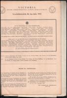 1942 Berlin, Victoria Feuer-Versicherungs-Actien-Gesellschaft üzleti jelentés magyar és német nyelven