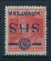 SHS 1918 Károly 10f fordított felülnyomással / inverted overprint. Signed: Bodor