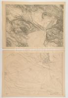 1836 Umgebung von Ofen und Pesth 1836, Pest-Buda és környékének litografált térképe, I-V, VII-IX, XI...