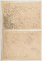 1836 Umgebung von Ofen und Pesth 1836, Pest-Buda és környékének litografált térképe, I-V, VII-IX, XI...