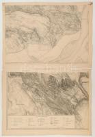 1836 Umgebung von Ofen und Pesth 1836, Pest-Buda és környékének litografált térképe, I-V, VII-IX, XI...