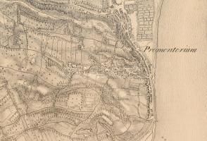 1836 Umgebung von Ofen und Pesth 1836, Pest-Buda és környékének litografált térképe, I-V, VII-IX, XI...