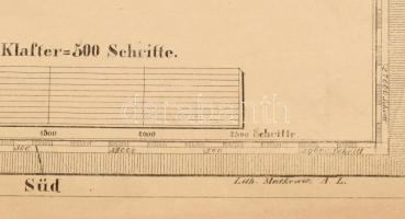 1836 Umgebung von Ofen und Pesth 1836, Pest-Buda és környékének litografált térképe, I-V, VII-IX, XI...