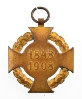 1908. "Jubileumi Kereszt" aranyozott Br kitüntetés mellszalag nélkül T:1-,2 patina, hátold...