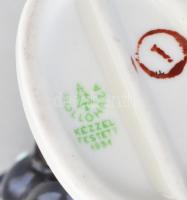 Hollóházi porcelán trombitás fiú, kézzel festett, hibátlan, jelzett, m: 14 cm