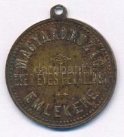 1896. "Magyarország ezer éves fenállása emlékére / 896-1896 Milleniumi emlék" Cu emlékérem füllel (27mm) T:2 patina