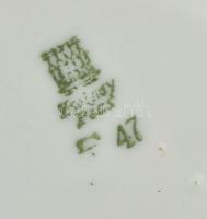 Zsolnay mokkás csésze Kékes szálló motívumával, matricás porcelán, jelzett, kopott m:4cm