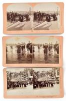 cca 1900 Tour of the Globe, 20 db sztereófotó a világból (Bombay, Chicago, Athén, stb.)