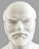 Herendi Lenin porcelán büszt, fehér mázas és biszkvit, kopásnyomokkal, jelzett, m: 17 cm