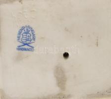 Herendi Lenin porcelán büszt, fehér mázas és biszkvit, kopásnyomokkal, jelzett, m: 17 cm