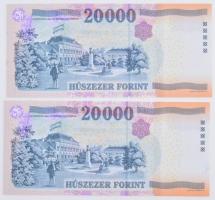 2009. 20.000Ft (2x) sorszámkövetők "GB 0477698 - 0477699" T:I,I-