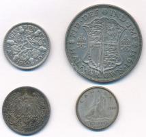 Vegyes: Nagy-Britannia 1932. 6p Ag "VI. György" + 1931. 1/2C Ag "VI. György" + N...