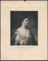 cca 1880 Erzsébet királyné (Sisi) portréja, fotógravür, 15×12 cm