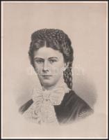 cca 1880 Erzsébet királyné (Sisi) portréja, litográfia, 16,5×12,5 cm