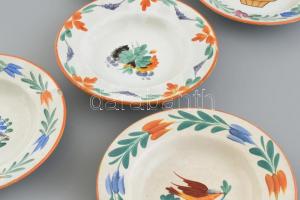 Wilhelmsburg jelzett kerámia tányér, 5db, sérült, d:24cm