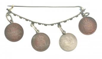 Vegyes: Német Államok / Bajorország 1852-1870. 1kr Ag (3xklf) + Amerikai Egyesült Államok 1852(?) 3c...