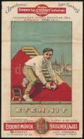 cca 1913 Az Eternit-művek illusztrált litho reklámja, jegyzetlap (memorandum), hátoldalán kézzel írt nyugta, kissé foltos, 23,5x14 cm