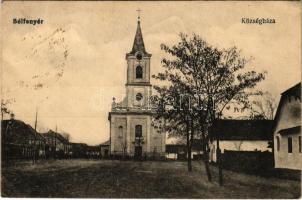 1921 Bélfenyér, Belfir; községháza, templom / town hall, church (EK)